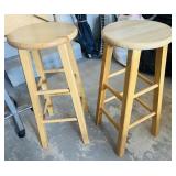 Pair of Wooden 30 inch Bar Stools