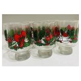 Vintage Libbey Christmas Footed Tumblers