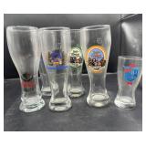 Lot of 6 Vintage Pilsner Beer Glasses
