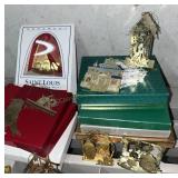 Lot of Gold Tone & Collector Ornaments