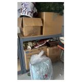 Shelf Contents - Christmas Lights, Wreaths, Tins