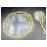 Vintage Art Nouveau Brass Mirrors