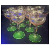 Vintage Weston Watermelon Glasses Uranium Base