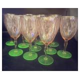 Vintage Weston Watermelon Glasses Uranium Base