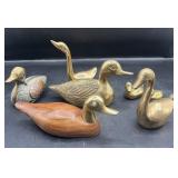 Lot of Vintage India Brass Ducks