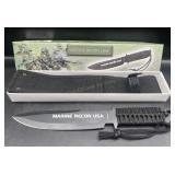 Marine Recon USA All Black Bowie Knife