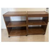 Vintage Wooden Rolling Bookcases
