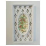 Pair of Vintage Burwood Lattice Framed Wall Decor