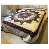 Large Vintage Floral Star Patchwork Quilt