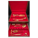 Gold Tone Barware Serving Set in Case