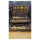 Gold Tone Flatware Set w/ Serving Pieces
