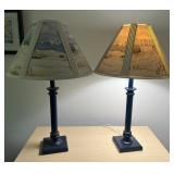 Pair of Summer /Beach Themed Table Lamps