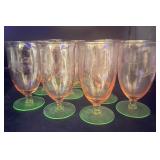 Vintage Weston Watermelon Glasses Uranium Base