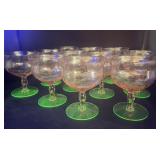 Vintage Weston Watermelon Glasses Uranium Base