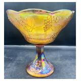 Vintage Carnival Glass Iridescent Fruit Bowl