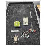 Sterling Silver Jewelery & '67 Kennedy 40% Pendant