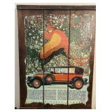 1970s Wood Slat Art - Lincoln Sedan Advertising