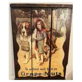 1970s Wood Slat Art - Grape Nuts Cereal Ad