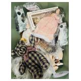 Tote of Assorted Vintage Dolls & Bears