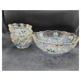 Vintage Mikasa 'Bluebells' Glass Berry Bowl Set