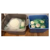 2 Totes of Pottery Barn China