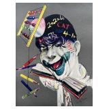 Vintage Cydney 8 x 10 Blackboard Clown Art Print