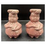 Vintage Mid-Century Pink Chef S&P Shakers