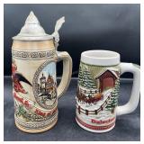 Anheuser Busch Budweiser Ceramic Steins