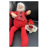 Vintage 1971 Annalee Santa Doll & Ragdoll Skier