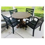 Wooden Patio Table and 4 Chairs