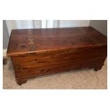 Vintage Industrial Rolling Cedar Storage Chest