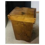 Vintage Rustic Wooden Trash Bin