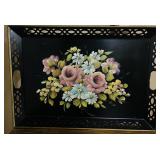 MCM Floral Metal Toleware Serving Tray