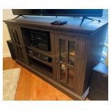 Dark Wood Entertainment Center Cabinet