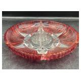 Vintage Ruby Red Glass Serving Dish