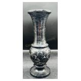 Solid Black Marble Etched Vase