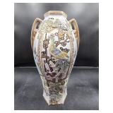 Vintage Japanese Satsuma Style Peacock Vase