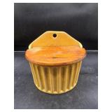 Vintage Fluted Ceramic Hanging Salt Box