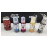 4 bouteilles d'encre pour imprimante, neuves