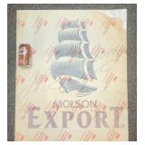 Autocollant commercial Molson Export, neuf,