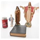 Lot religieux, dont sculptures