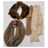 4 cols en fourrure et 1 foulard en fourrure