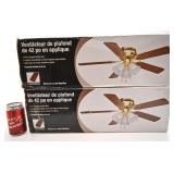 2 ventilateurs de plafond