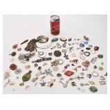 Lot de pendentifs, dont en verre et argent