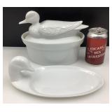 Terrine et plat à fromages / ptes, en