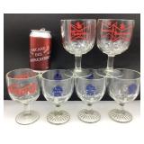 6 verres des années '70, bières et Coca-Cola