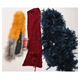 Boa en plumes, collet en fausse fourrure et