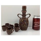 Cruche et 6 verres en porcelaine, Elbro, Japan,