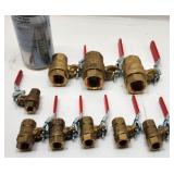 9 valves à billes, en laiton, 3 grosseurs, neuves