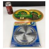 Lot de lames, diamantées 7'' et à bois 7 1/4'',